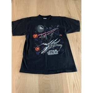 V2K 90s Star Wars Front Back Graphic Shirt Rare XL Youth
